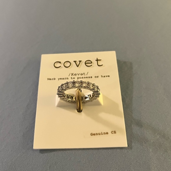 CZ Diamond Band Ring - Size 7 - Picture 1 of 4